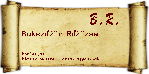 Bukszár Rózsa névjegykártya