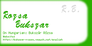 rozsa bukszar business card