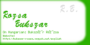 rozsa bukszar business card